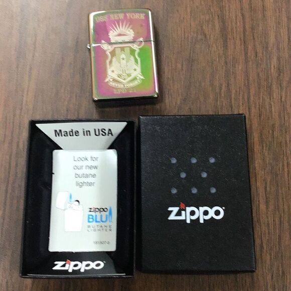 New old stock, multicolor USS New York, zippo lighter, veteran estate sale - Picture 3 of 4